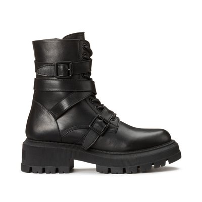 Ботинки из кожи на плоском каблуке LA REDOUTE COLLECTIONS