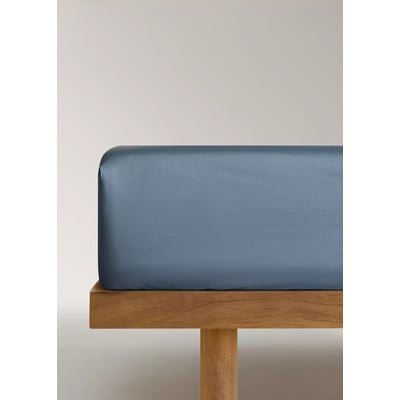 Drap-housse coton satin 600 fils lit 160 cm MANGO HOME