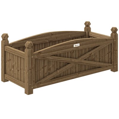 Jardinière en bois style rustique chic sur pied 90 x 39 x 37 cm bois traité OUTSUNNY