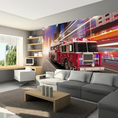 Papier peint intissé panoramique Hobby Fire truck EDEN