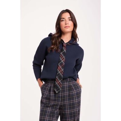 Pantalon large taille haute a carros MORGAN