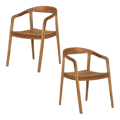 Chaise de jardin design en teck (lot de 2) MENDOZA PIER IMPORT