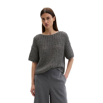 Pull-over en maille à manches courtes boxy en fil à bandelettes MARC O'POLO