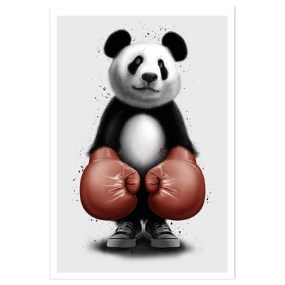Affiche enfant panda boxer HEXOA