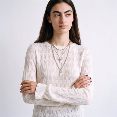 Pull en maille fantaisie avec poignets élastiques à finition volantée FLAIA ARTLOVE