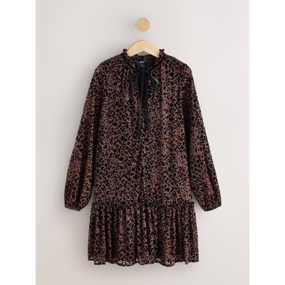 Robe courte à manches longues avec volants NEXT
