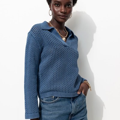 Pull en coton col polo PROMOD
