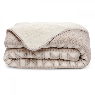 Couette hiver imprimée sherpa polaire BLEU CALIN