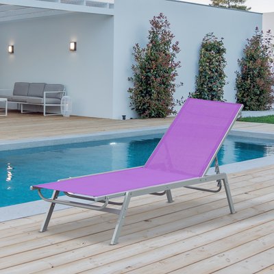 Bain de soleil transat design contemporain dossier inclinable multi-positions OUTSUNNY