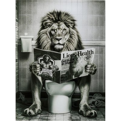 Tableau en verre lion journal 60x80cm KARE DESIGN