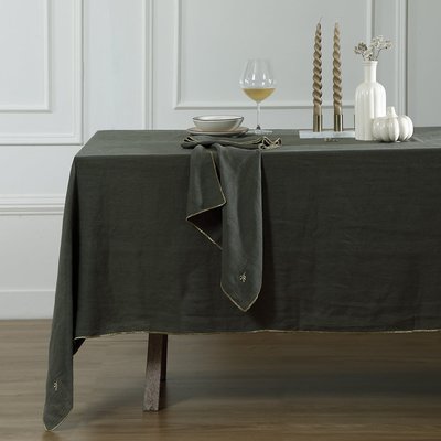 Nappe + 8 serviettes lin lavé CAMILLE FEBRONIE