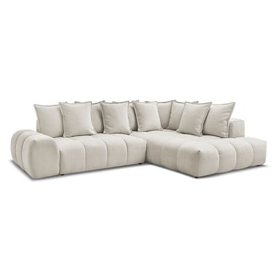 Canapé d'angle convertible 3 places en tissu texturé, EVEREST BOBOCHIC