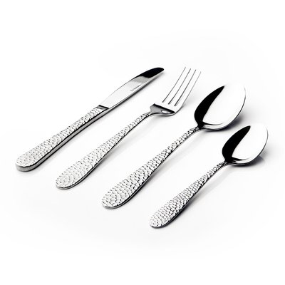 16-Piece Hammered Stainless Steel Cutlery Set SO'HOME