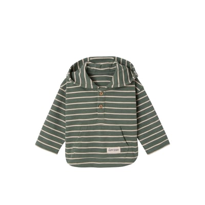 T-shirt à capuche rayé DENIM FABRIC VERTBAUDET