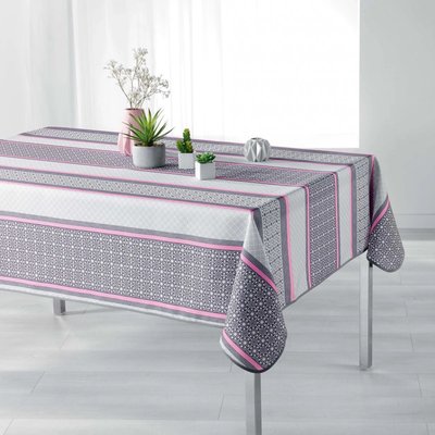 Nappe rectangle 140x200cm Feliz rose DOUCEUR D'INTÉRIEUR