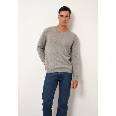 TOM pull col v nuage chiné en cachemire JUST CASHMERE