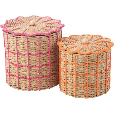 Lot de 2 paniers en papier tressé RECOLLECTION