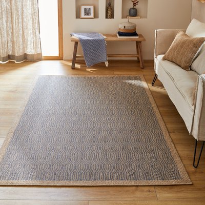 Tapis intérieur extérieur lignes horizontales aspect jute NATURE NAZAR RUGS