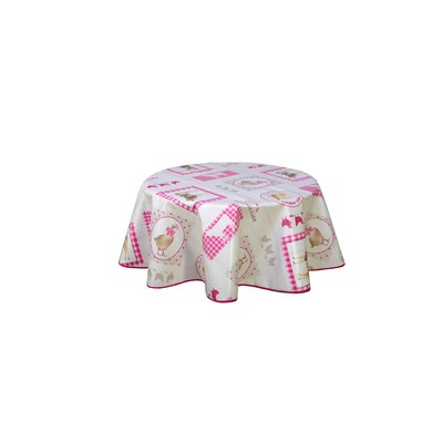 Nappe ronde en toile cirée campagne Poules TOILINUX