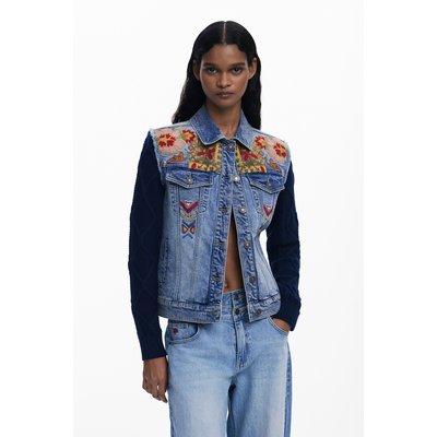 Combined Trucker Jacket with embroidery DESIGUAL