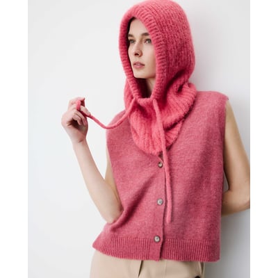 Cagoule en laine mélangée blush Samourai GRACE AND MILA