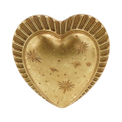 Déco murale ex-voto coeur étoiles 8x8cm EMDE