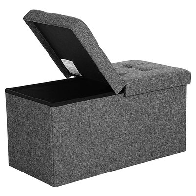 Coffre de rangement avec couvercle pliable par 2 côtés - L76 cm CALICOSY