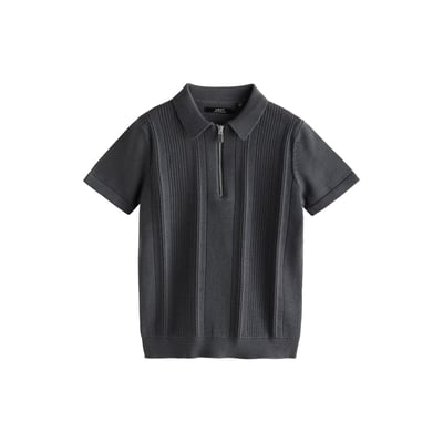 Polo en maille à col zippé 100 % coton NEXT