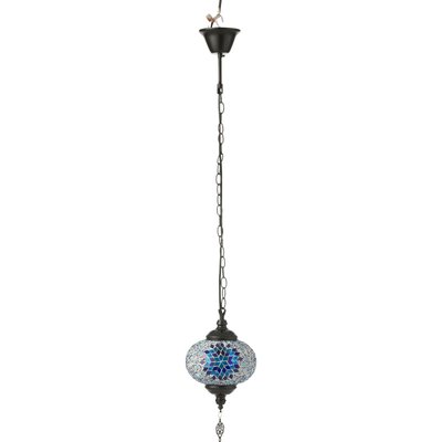 Lampe suspension mosaïque  en verre et métal ambiance orientale RECOLLECTION