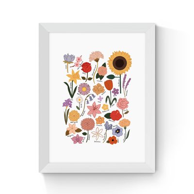 Flower Chart White by Kid of the Village EAST END PRINTS