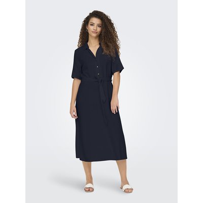 Robe mi-longue avec ceinture, col chemise JDY