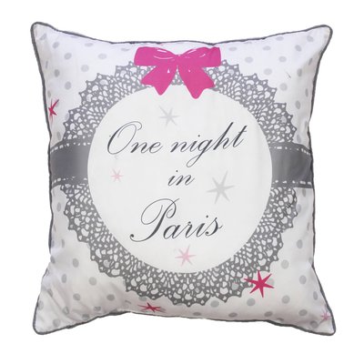 Coussin Passepoil polyester imprime Modele Love Paris 40 x 40 cm DOUCEUR D'INTÉRIEUR