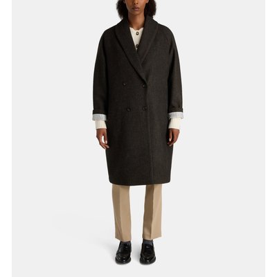 Manteau Long Droit Kiss Laine Mélangée JODHPUR