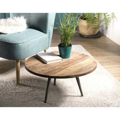 Table d'appoint ronde teck recyclé métal PM SWING PIER IMPORT
