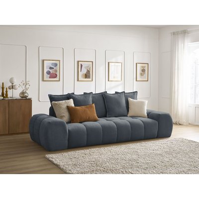 Canapé droit convertible 3 places en tissu texturé, EVEREST BOBOCHIC
