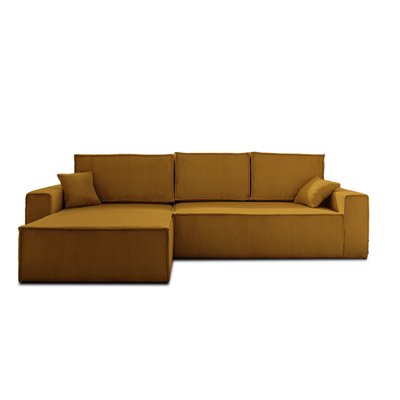 Canapé d'Angle Convertible en Velours côtelé 4 places - DELLIA LISA DESIGN