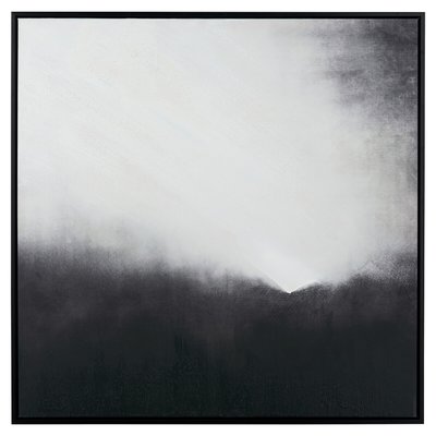80 x 80cm Monochrome Abstract Square Canvas with Black Frame SO'HOME