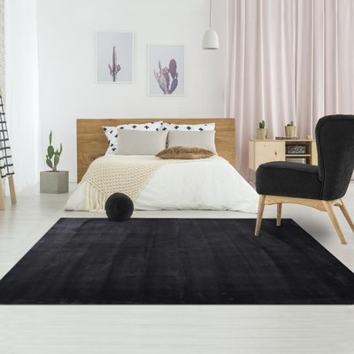 Tapis salon LAVABLE, soft et soyeux, tapis uni à l'aspect Shaggy UN AMOUR DE TAPIS