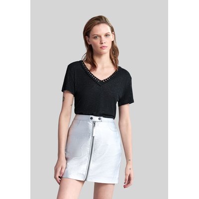 Tee-shirt fil textile réversible tressage col IKKS