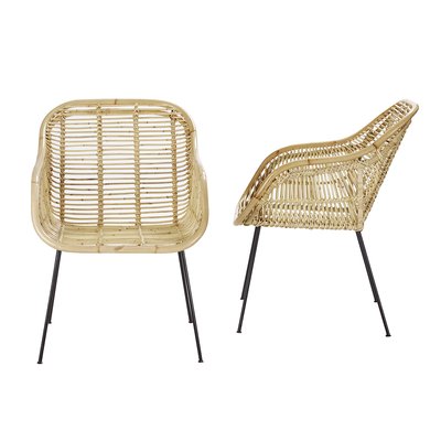 Lot de 2 chaises en rotin et métal  BOHEMA BERAH GETAH