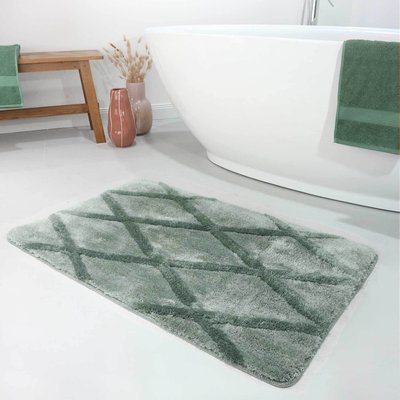 Tapis de bain épais motif losanges ton sur ton , SAN BOSA HOMIE LIVING