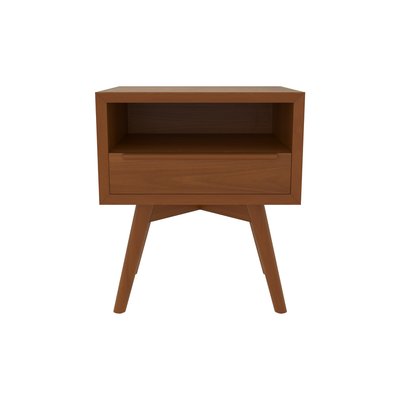 Table de chevet  en bois de teck, 1 niche et 1 tiroir - WAYA RENDEZ-VOUS DÉCO