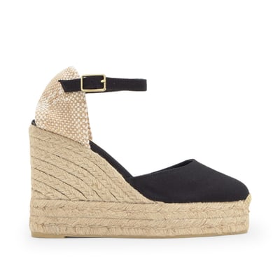 Espadrilles compensées à bride cheville et talon tressé CAROL EXTRA PLATFORM CASTANER