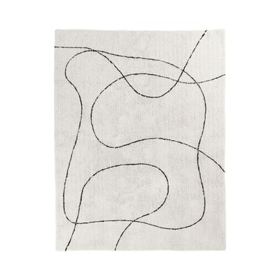 Tapis de salon beige design abstrait courbe 200x300 cm ISTANBUL PIER IMPORT