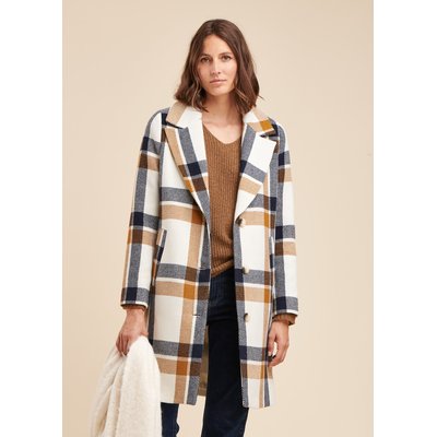 Manteau mi-long à carreaux LA FEE MARABOUTEE
