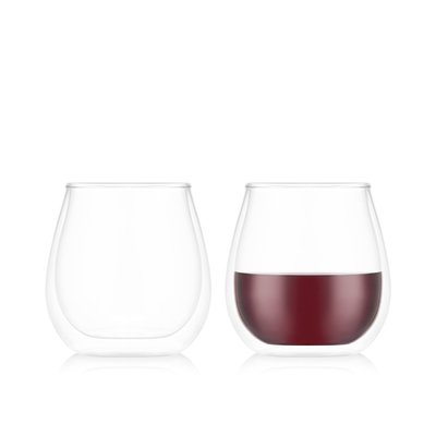 Bodum 0.5 L Transparent SKÅL Set de 2 verres à vin double paroi - Pinot BODUM