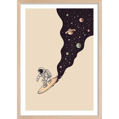 Affiche enfant longboard en cosmos HEXOA