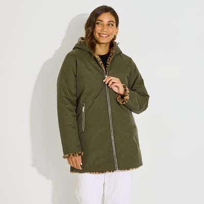 Manteau d'hiver mi-long à capuche GRAIN DE MALICE