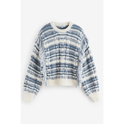 Pull en maille rayé avec franges NEXT