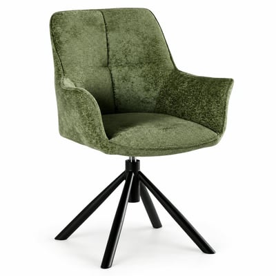 Fauteuil de table pivotant tissu vert (lot de 2) IENA PIER IMPORT